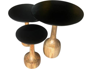 Wooden Sofa Side Table Set of 3