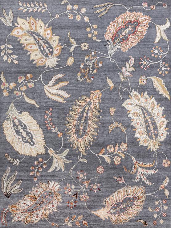Hand Knotted Transitional Wool & Silk Carpet