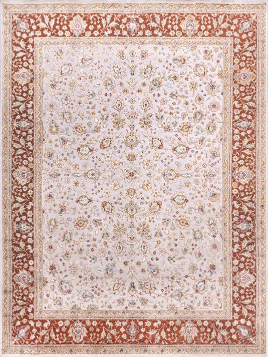Hand Knotted Transitional Wool & Silk Carpet