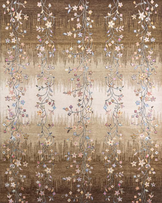 Hand Knotted Transitional Wool & Silk Carpet