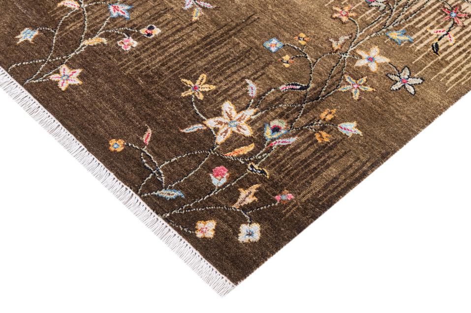 Hand Knotted Transitional Wool & Silk Carpet