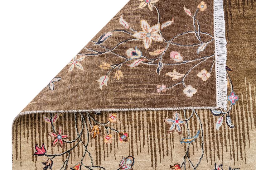 Hand Knotted Transitional Wool & Silk Carpet