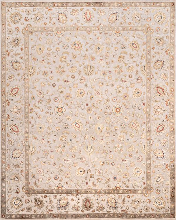 Hand Knotted Transitional Wool & Silk Carpet