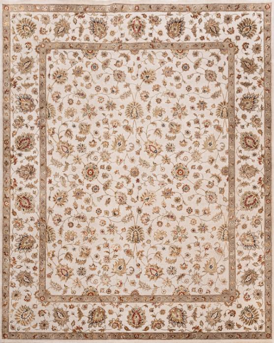 Hand Knotted Transitional Wool & Silk Carpet