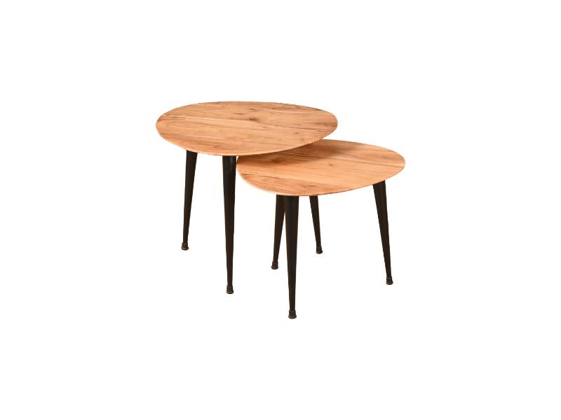Wooden coffee table set of 2 (Triangle)