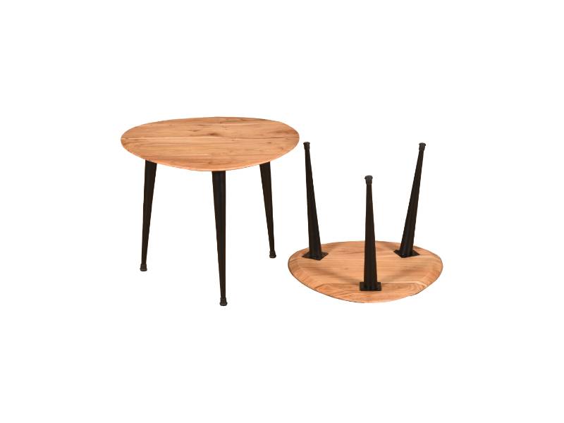 Wooden coffee table set of 2 (Triangle)