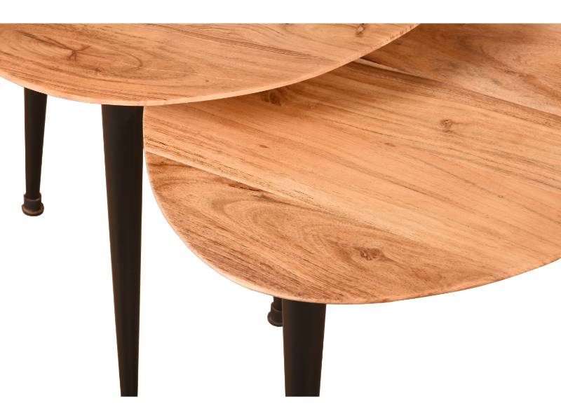 Wooden coffee table set of 2 (Triangle)