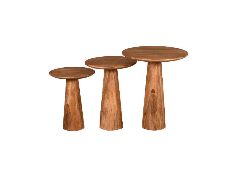Wooden Side Table set of 3 (Round)