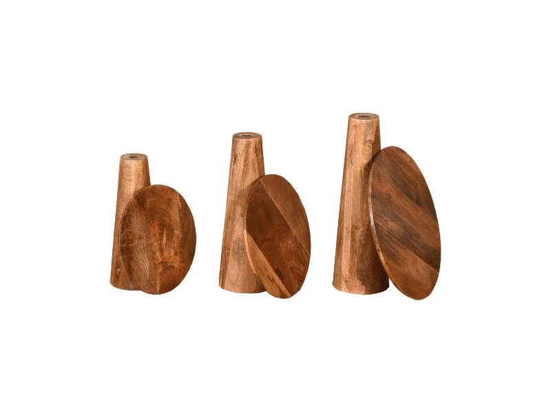 Wooden Side Table set of 3 (Round)