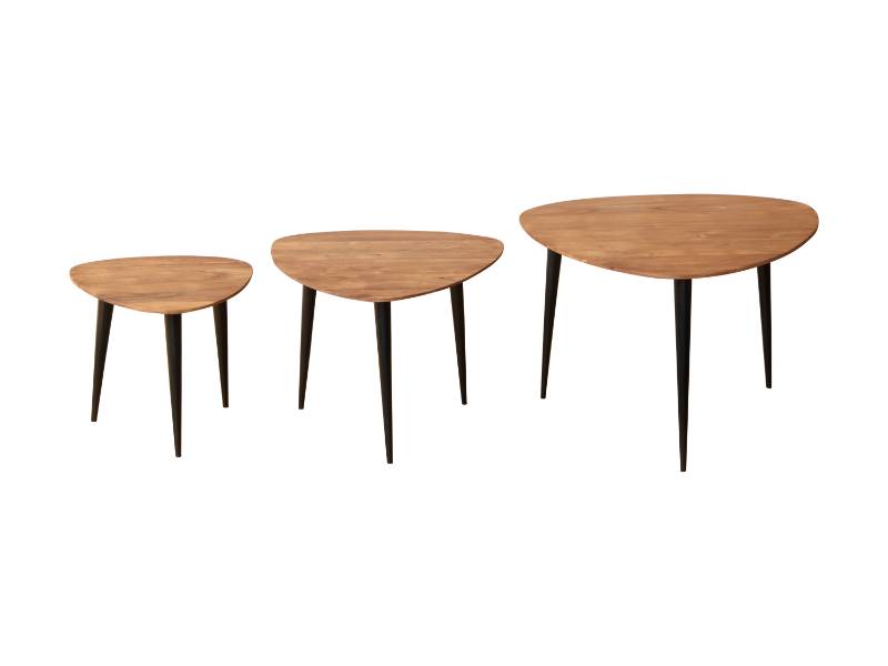 Wooden Side Table Set of 3 (Triangle)