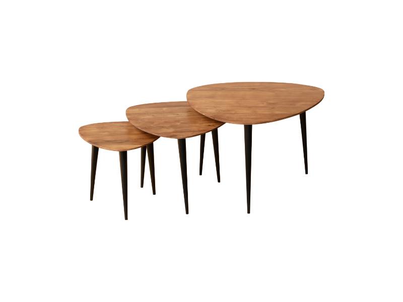 Wooden Side Table Set of 3 (Triangle)