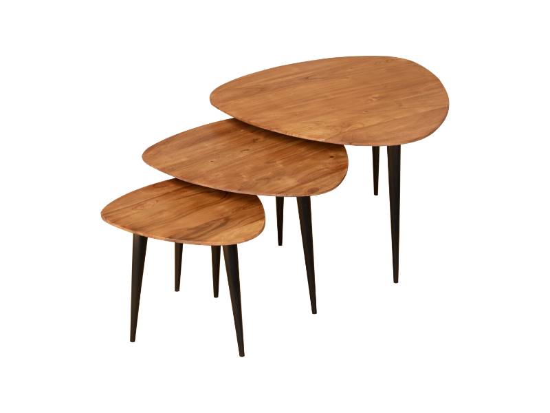 Wooden Side Table Set of 3 (Triangle)