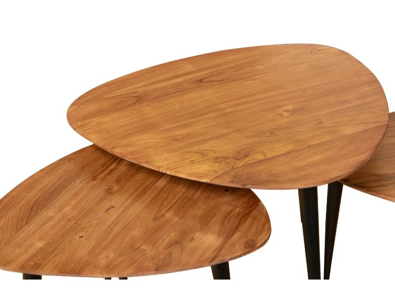 Wooden Side Table Set of 3 (Triangle)