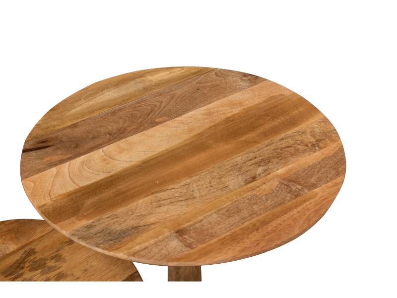 Wooden Side Table Set of 3 (Round)